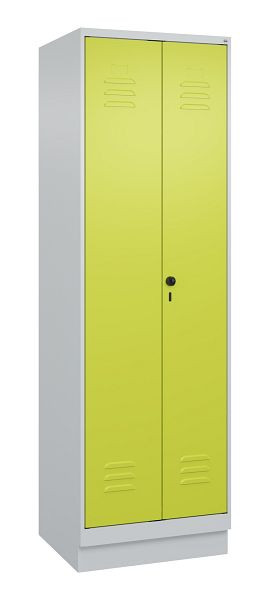C+P Mehrzweckschrank Classic PLUS, Sockel, 2 Abteile, 1950x600x500mm, 7035/0024, Drehriegel, Türen zueinanderschlagend, 080022-20B S10010