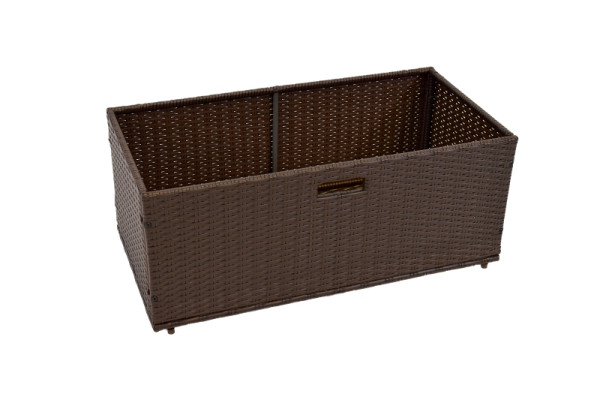 Merxx Unterschiebbox für Eckbank, groß, braun, Stahlgestell mit Kunststoffgeflecht, 28823-210