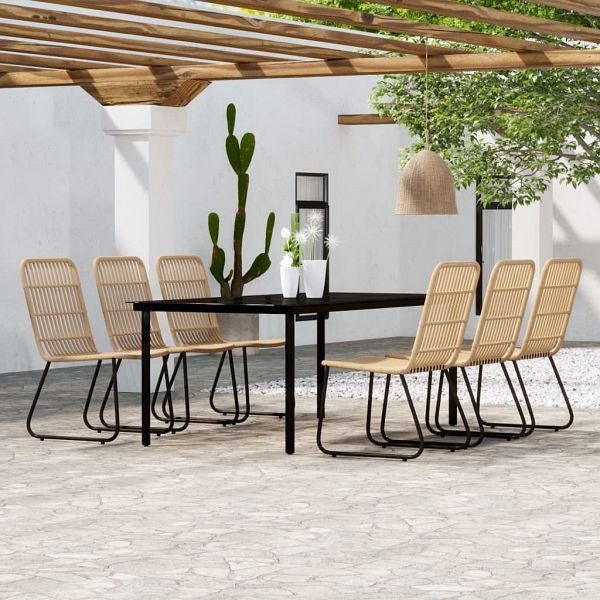 vidaXL 7-tlg. Garten-Essgruppe Eichen-Optik, Top-Qualität, 3099165