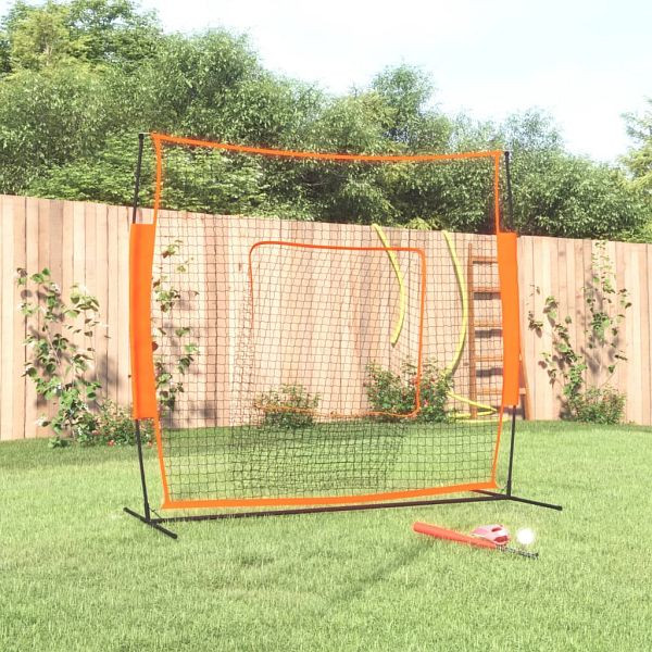 vidaXL Baseball-Netz Tragbar Rot Schwarz 219x107x212cm Stahl Polyester, 93738