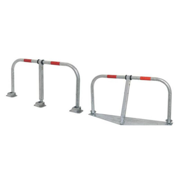 Stein HGS Parkplatzsperrbügel -umklappbar-, mit Profilzylinderschloss, und durchgehender Bodenplatte, (850 x 225 mm), 472zp-470.58