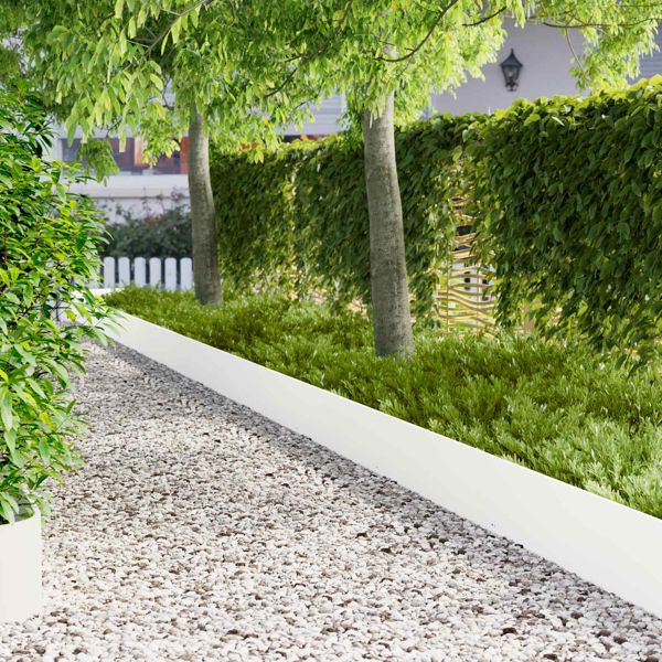 vidaXL Raseneinfassung 20-teilig 103 x 30 cm Stahl Weiß, 8008409