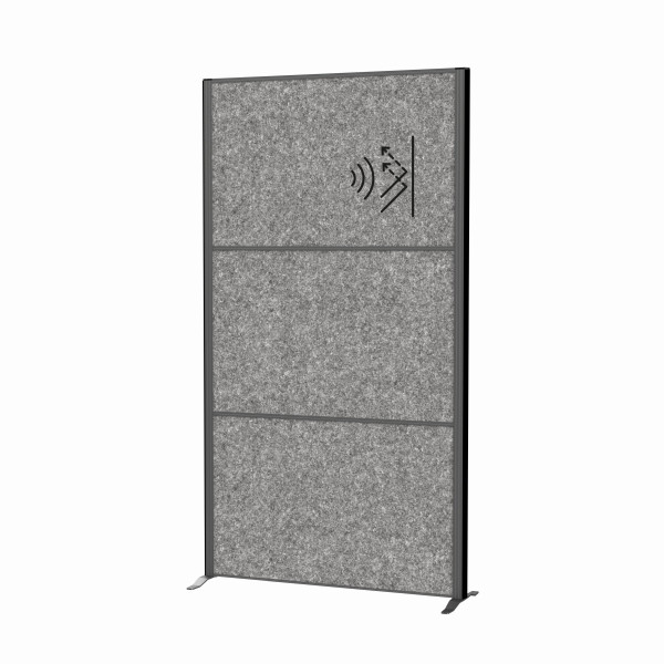 MAUL Stellwandsystem MAULconnecto 3x Akustik dunkelgrau, Standversion, 9601089
