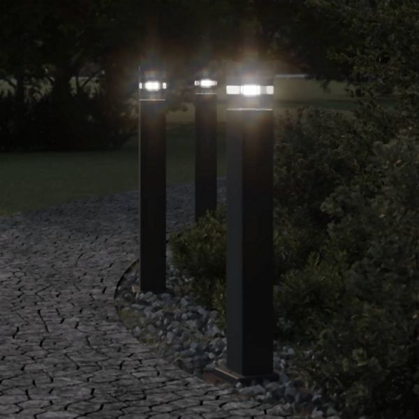 vidaXL Wegeleuchte Schwarz 80 cm Abmessung Aluminium, 4006395