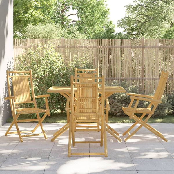 vidaXL 5-tlg. Garten-Essgruppe Bambus, Top-Qualität, 3278529