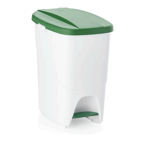 WAS Treteimer mit grünem Deckel, 25 Liter, Polypropylen, 1143252