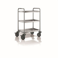 Produktbild von B.PRO SW 6 X 4-3 Servierwagen aus rostfreiem Edelstahl mit Kunststoffrollen, 569768 B.PRO SW 6 X 4-3 Servierwagen aus rostfreiem Edelstahl mit Kunststoffrollen, 569768
