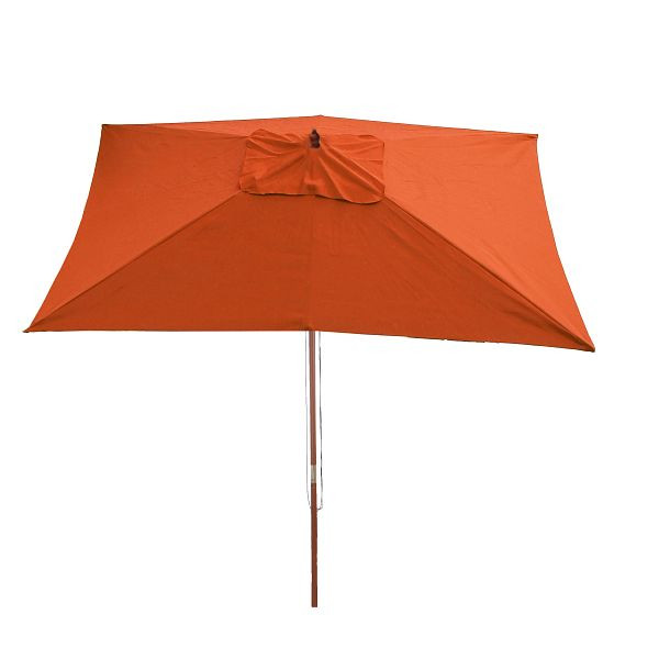 Mendler Sonnenschirm Florida, Gartenschirm Marktschirm, 2x3m Polyester/Holz 6kg, terracotta, 25672