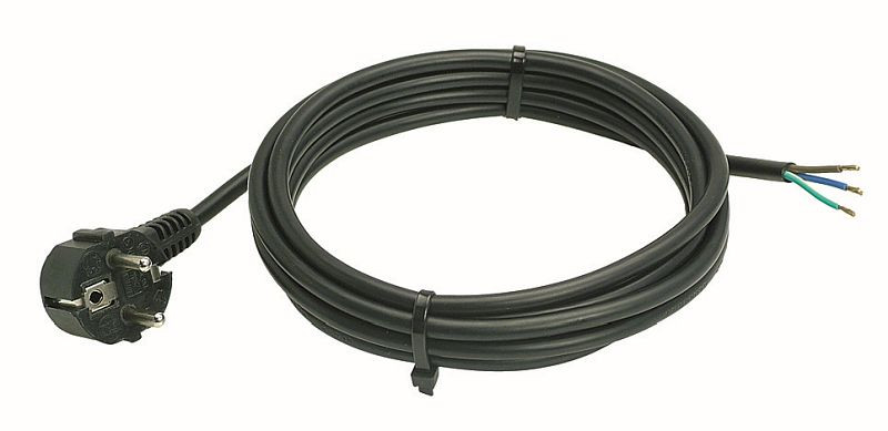 as-Schwabe PVC-Anschlussleitung 3m, schwarz Kunststoffmantelleitung H05VV-F 3G1,0, 70832
