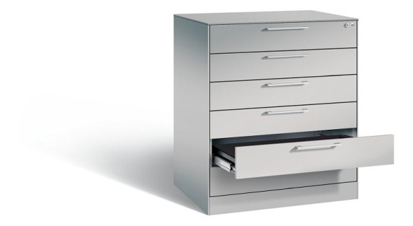 C+P Karteischrank Asisto, H1010xB800xT600mm, Farbe: Weißaluminium, Bügelgriff, 146243-624 S10038