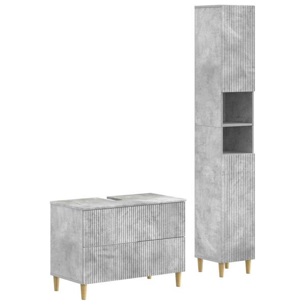 vidaXL 2-teiliges Badezimmer Schrank Set ARNHEM Betongrau, 3417525