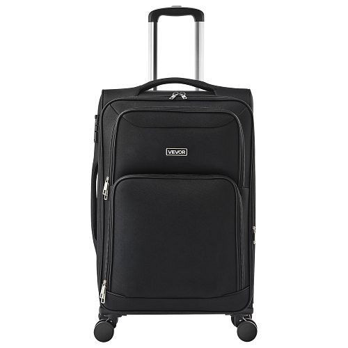 VEVOR erweiterbares Weichgepäck Reisekoffer, 400x300x695 mm, Spinner-Räder, erweiterbare Tasche, TSA-Schloss, Schwarz, BYKSTXBYHS24XMA3Q001V0