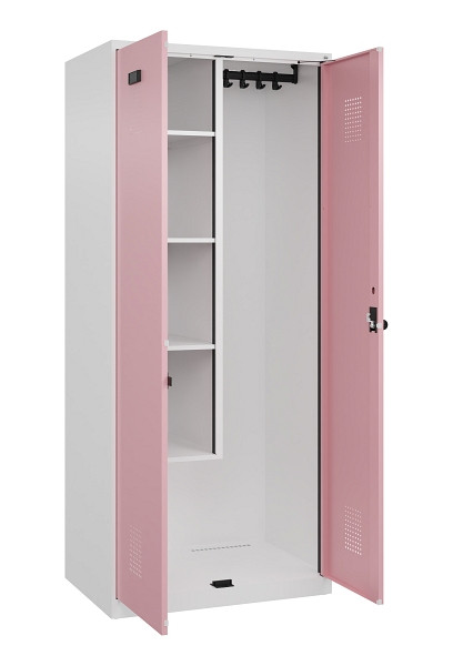 C+P Putzmittel-Spind Evolo PLUS, 2 Abteile, 1850x800x500mm, 9016/3015, Drehriegel, 049100-02 S10018