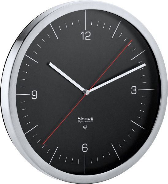 blomus Funkuhr "Crono" 305 mm, Edelstahl/schwarz, 65437