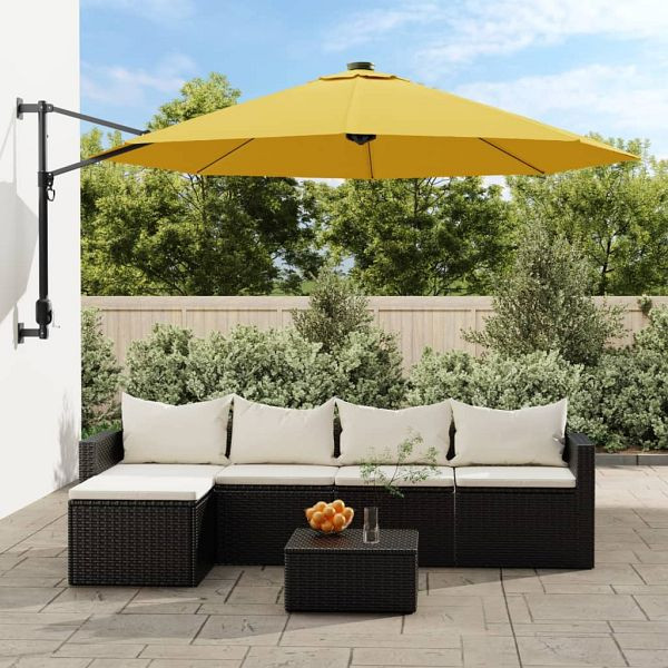 vidaXL Wand-Sonnenschirm Gelb 290 cm, 362892