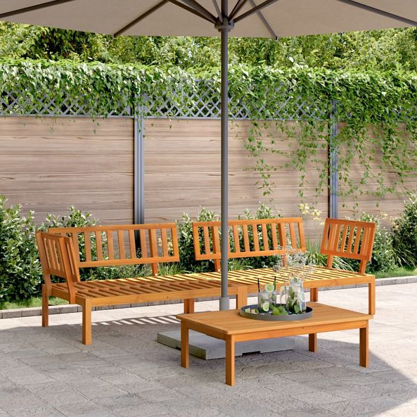vidaXL Garten-Ecksofas aus Paletten 2 Stück Massivholz Akazie, 3209432