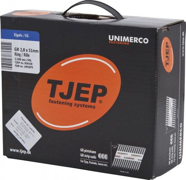 TJEP GR28/51 Rillennagel verzinkt, D-Kopf Maxi-Box 3.500 Stück, GR Nägel, 834150