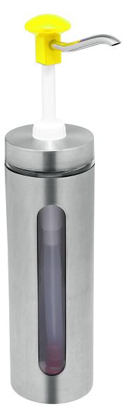 Gastro-Inox Dosierspender mit Sichtfenster und gelben Druckknopf, 503.118