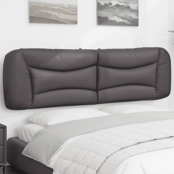vidaXL Kopfteil-Kissen Grau 180 cm Kunstleder, 374610, 8721012269644