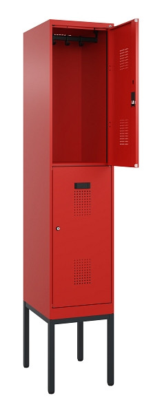 C+P Doppelstock-Spind Evolo PLUS, Gestell, 2 Fächer, 2120x400x500mm, 3020/3020, Zylinderschloss, 0493307-12 S10052