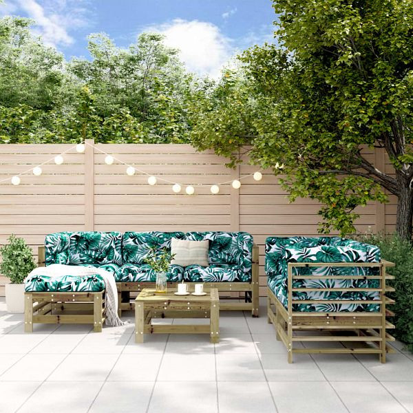 vidaXL 7-teilig Garten-Lounge-Set Kiefernholz Imprägniert, 3186199