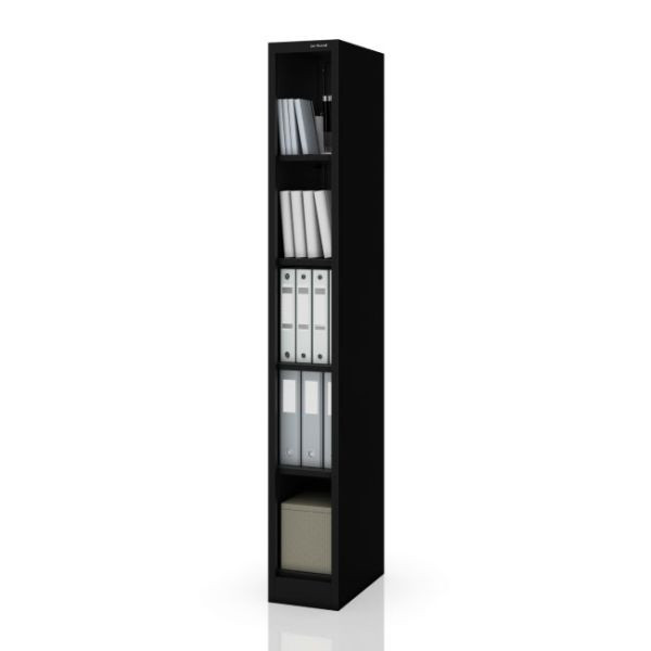 Jan Nowak Schmales Metall-Archivregal für Dokumente, Schwarz, 250x1850x450 mm, TIM, 2476