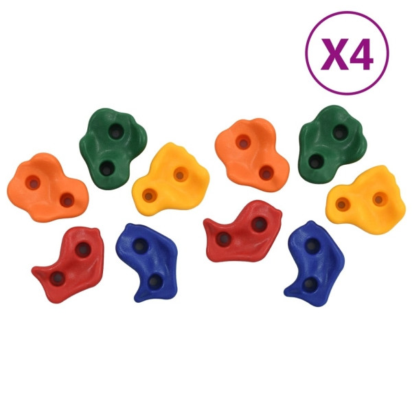 vidaXL Klettersteine 40 Stück PE Mehrfarbig, Rot, Blau, Orange, Grün, Gelb, 3094305