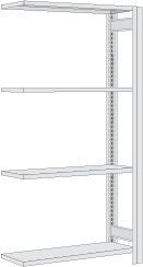 Regalwerk BERT-Standard-Lagerregal - Anbaufeld HxBxT 2000x875x600mm mit 4 Stahl-Fachböden, B3-53109-60