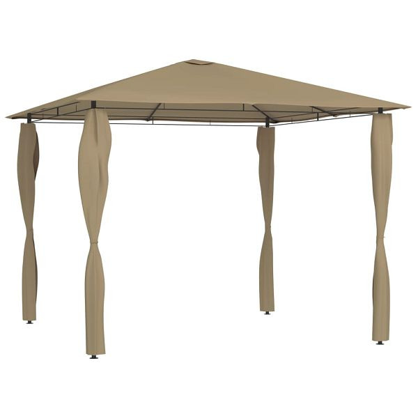 vidaXL Pavillon mit Pfostenabdeckungen 3x3x2,6 m Taupe 160 g/m², 313606