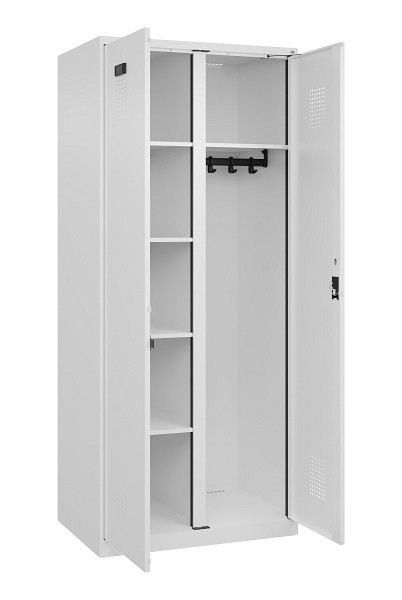 C+P Wäsche-/Garderobenspind Evolo PLUS, 2 Abteile, 1850x800x500mm, 9016/9016, Zylinderschloss, 049600-22 S10047
