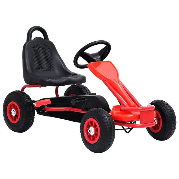 vidaXL Pedal Go-Kart mit Luftreifen Rot und schwarz, 80197