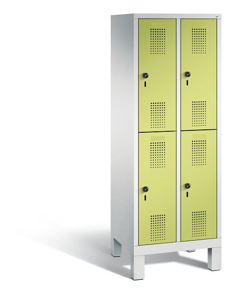 C+P Spind Evolo, 4 Fächer, H1650xB610xT500 mm, Grau/Viridingrün, 483106-20 S10044