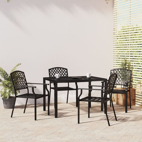 vidaXL 5-teilig Garten-Essgruppe Anthrazit Stahl, 3188000