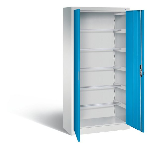 C+P Büroschrank Acurado, H1950xB930xT400mm, Farbe: Lichtgrau / Lichtblau, Muldengriff, 9260-600 S10331