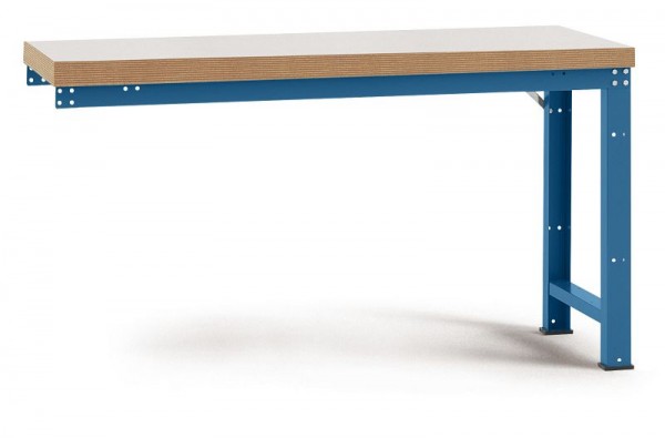 Manuflex Anbauwerkbank PROFI Standard mit Kunststoffplatte, BxTxH = 1250 x 700 x 840 mm, Brillantblau, WP4009.5007