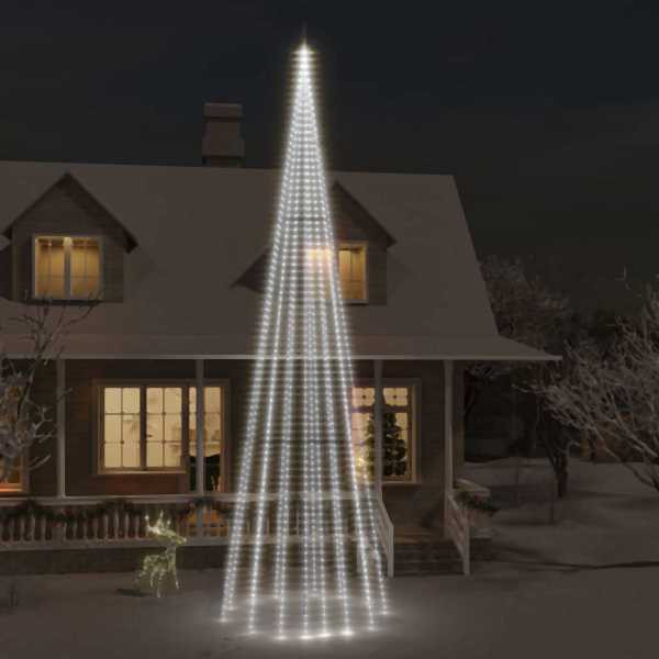 vidaXL LED-Weihnachtsbaum für Fahnenmast Kaltweiß 1134 LEDs 800 cm, 343531