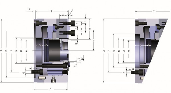 Röhm Kraftspannfutter KFD-HS 140, 3-Backen, Kreuzversatz, Zylindrische Zentrieraufnahme, 151532