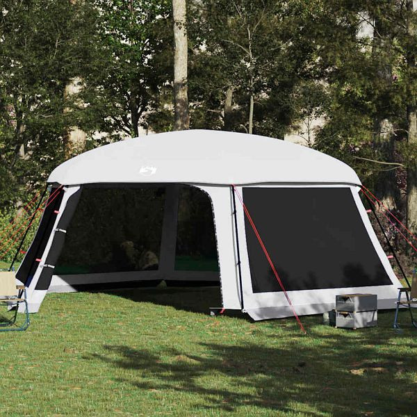 vidaXL Poolzelt mit abnehmbarem Überzelt Netzwänden Grau 670x590cm, 4100633
