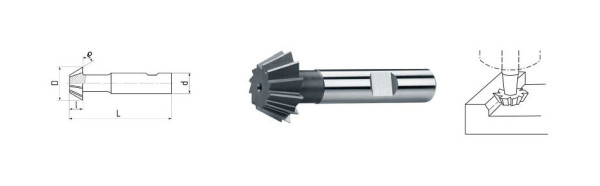 ELMAG HSS Co5 Winkel-Stirnfräser DIN1835B, Ø 16,0 x 8,0 mm, 75°, 73719