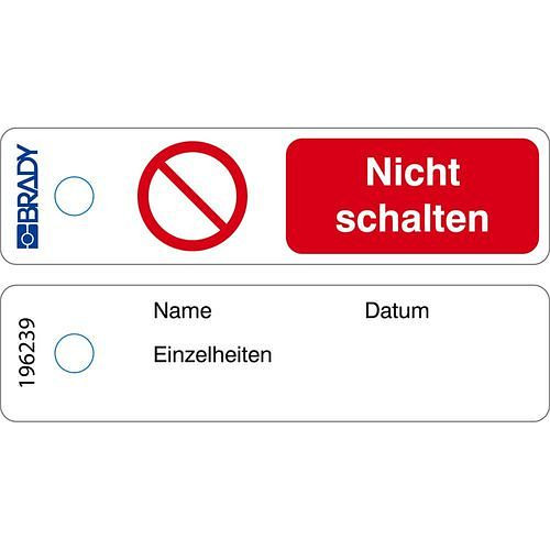 Brady Mini-Anhänger - Do Not Operate (nicht einschalten), VE: 50 Stück, 311929