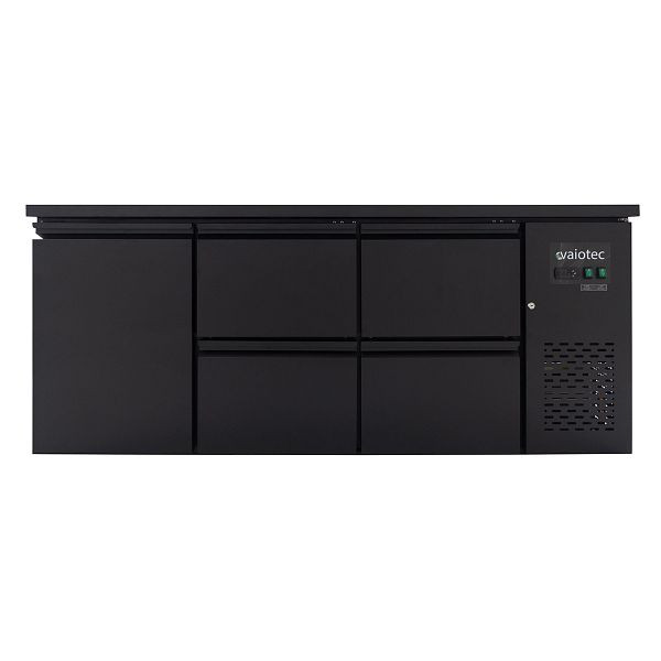 Vaiotec EASYLINE Barkühltisch schwarz / 1 Tür & 4 Schubladen - 425 l, 11763