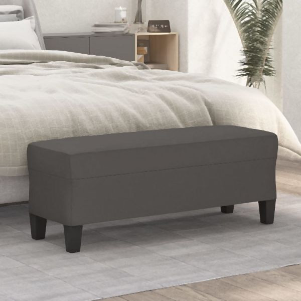 vidaXL Sitzbank Grau 100x35x41 cm Abmessung Kunstleder, 349462