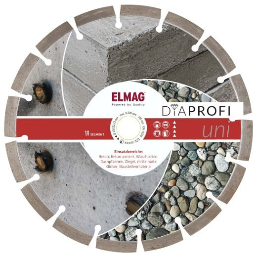 ELMAG DiaProfi-Diamantscheibe UNI Ø230mm, Bohrung: 22,2mm (für Trocken- und Nassschnitt), 62272