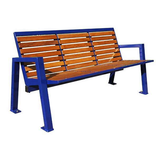 Stein HGS Sitzbank -Angle-, mit Rückenlehne, 4er /2085mm, RAL8019 graubraun, 20851-08