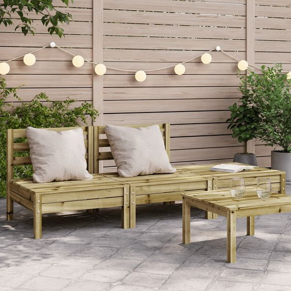 vidaXL Gartensofa 3-Sitzer Kiefernholz Imprägniert, 838039