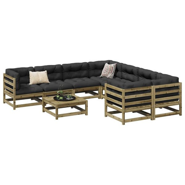 vidaXL 9-teilig Garten-Sofagarnitur Kiefernholz Imprägniert, 3299369