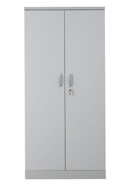 Gürkan Flügeltürenschrank, 42 x 92 x 195 cm, Lichtgrau, Grau, Fachboden Stück 4, FLC/WD.19, 100111