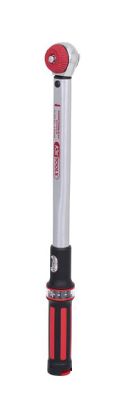 KS Tools 1/2" ERGOTORQUE®precision Drehmomentschlüssel 40-200 Nm mit Quick-Lock Drehknopf-Umsteck-Ratschenkopf, 516.6042