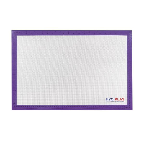 Hygiplas Antihaft-Backmatte lila 585 x 385 mm, Aufläufe sind leicht aus dem Silikonmaterial zu entfernen, FB609