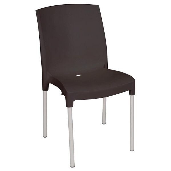 Bolero Bistrostühle mit Ablaufloch Kunststoff schwarz, VE: 4 Stück, GJ976